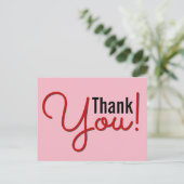 Carte postale « Merci ! » simple et élégante (Debout devant)