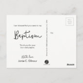 Carte Postale Merci simple moderne bébé photo Baptême (Dos)