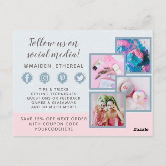 Carte Postale Merci Sirène Lune & Étoiles Mystique 4-Photo (Dos)