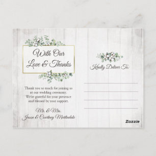 Carte Postale Merci Southern Cotton 3-Photo Mariage