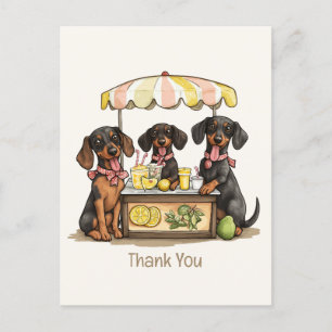 Carte Postale Merci Stand de Limonade des Chiens Dachshund