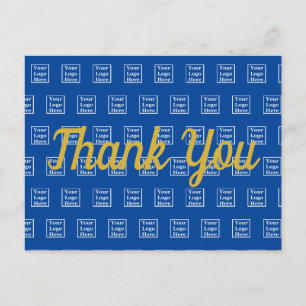 Carte Postale Merci sur votre modèle de logo à motif bleu