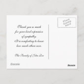 Carte postale Merci Sympathie (Dos)