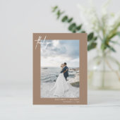 Carte Postale Merci Tan Simple À Lettres À La Main (Debout devant)