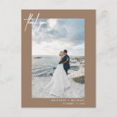 Carte Postale Merci Tan Simple À Lettres À La Main (Devant)