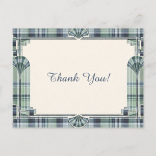 Carte Postale Merci Tartan Art Déco