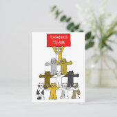 Carte Postale Merci Team Cartoon Cats (Debout devant)