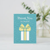 Carte Postale Merci Tendance Teal et Jaune Motif Animal (Debout devant)