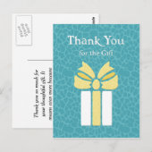 Carte Postale Merci Tendance Teal et Jaune Motif Animal (Devant / Derrière)