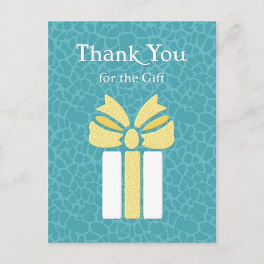 Carte Postale Merci Tendance Teal et Jaune Motif Animal (Devant)