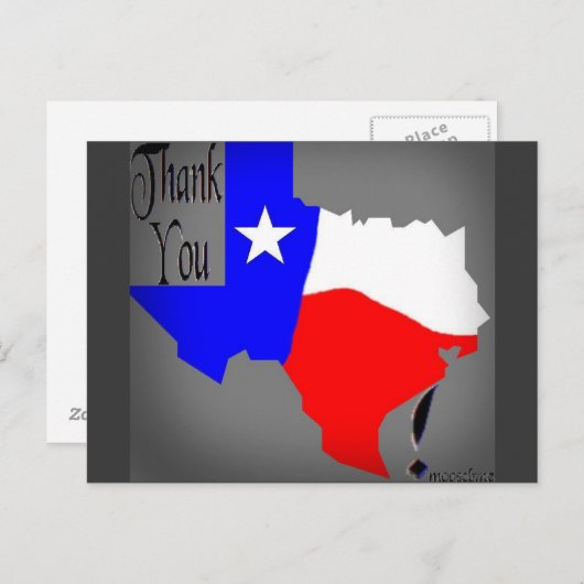 Carte Postale Merci Texas ! (Devant / Derrière)