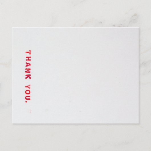 Carte Postale Merci timbré rouge (Devant)