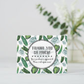 Carte Postale Merci Tropical Foliage Palm Feuilles et verdure (Debout devant)