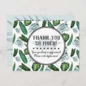 Carte Postale Merci Tropical Foliage Palm Feuilles et verdure (Devant / Derrière)