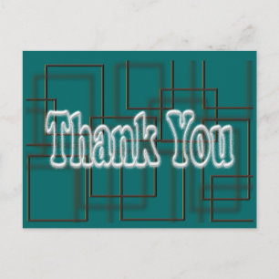 Carte postale Merci turquoise - changer la couleur
