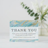 Carte Postale Merci Turquoise Or Agate Pierre Géode Coupon (Debout devant)