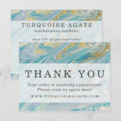 Carte Postale Merci Turquoise Or Agate Pierre Géode Coupon (Devant / Derrière)