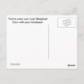 Carte postale Merci vache sceptique (Dos)