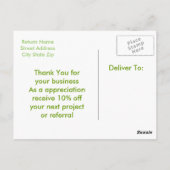 Carte Postale Merci verdoyant (Dos)