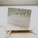 Carte postale Merci verdoyante<br><div class="desc">Il s'agit d'une carte de remerciements simple et élégante d'eucalyptus avec des éléments de verdure aquarelle et une police moderne. Modifiez tous les termes et toutes les couleurs* sur ce modèle de programme de mariage. * la couleur de l'aquarelle verte ne sont pas modifiables // Pour les articles correspondants, visitez...</div>