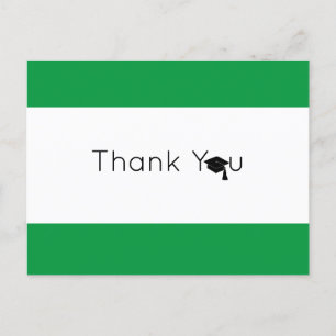 Carte Postale Merci Vert Blanc Gras Graduation