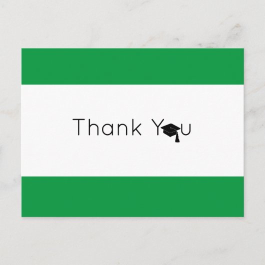 Carte Postale Merci Vert Blanc Gras Graduation (Devant)