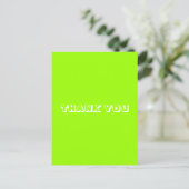 Carte Postale Merci, vert chartreuse blanc (Debout devant)