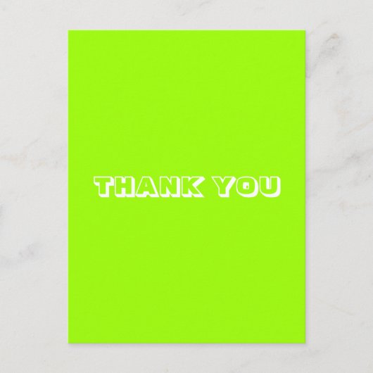 Carte Postale Merci, vert chartreuse blanc (Devant)
