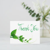 Carte Postale Merci Vert Et Feuille Blanche (Debout devant)