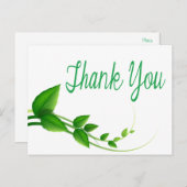 Carte Postale Merci Vert Et Feuille Blanche (Devant / Derrière)