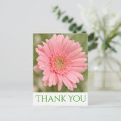Carte Postale Merci vert rose Gerbera Fleur marguerite (Debout devant)