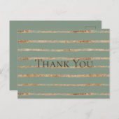 Carte Postale Merci vert Rustique Gold Sage (Devant / Derrière)