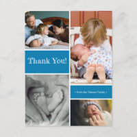Merci vertical deuxième bébé faire-part de naissan
