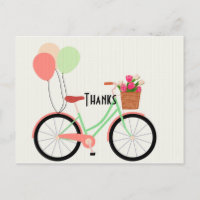 Merci vintage à bicyclette et tulipes