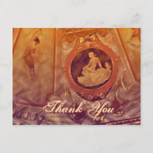 Carte Postale Merci Vintage cameo orange