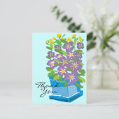 Carte postale Merci violet (Debout devant)