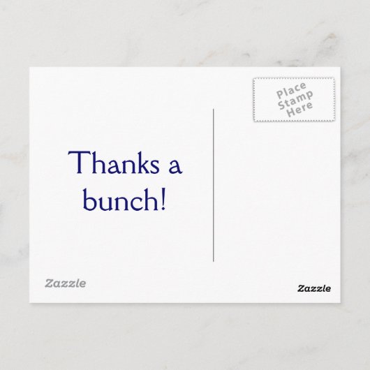 Carte Postale Merci violet avec message (Dos)