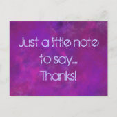 Carte Postale Merci violet avec message (Devant)