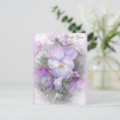 Carte postale Merci violet délicate (Debout devant)