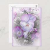Carte postale Merci violet délicate (Devant / Derrière)
