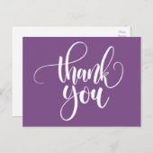 Carte Postale Merci violet et blanc - Mariage (Devant / Derrière)