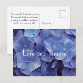 Carte postale Merci violet Hydrangea (Devant / Derrière)