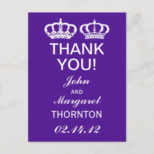 Carte Postale Merci violet Royal Couple (Devant)