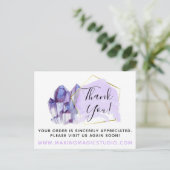 Carte Postale Merci Watercolor Crystals & Gold Geometry (Debout devant)