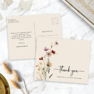 Carte Postale Merci Wildflower