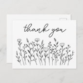 Carte Postale MERCI Wildflowers Simple Custom (Devant / Derrière)