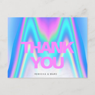 Carte Postale Merci Y2K holographique iridescent