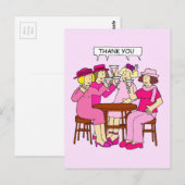 Carte Postale Mercis de soutien au cancer du sein en rose (Devant / Derrière)