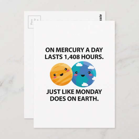 Carte Postale Mercure Lundi (Devant / Derrière)