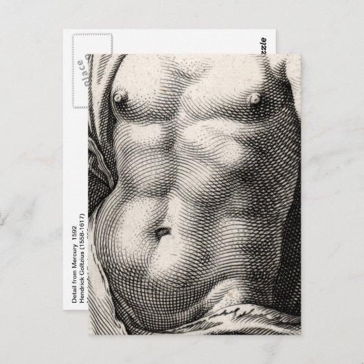 Carte Postale Mercure par Goltzius (Devant / Derrière)